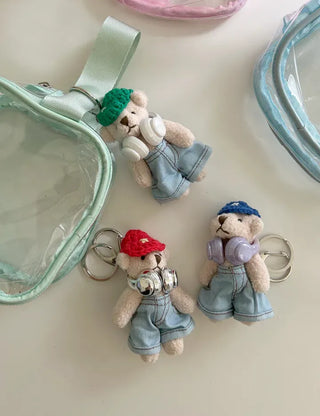 Headset, Teddy Bear, Keyring, Bag Decoration, Couple Keyholder