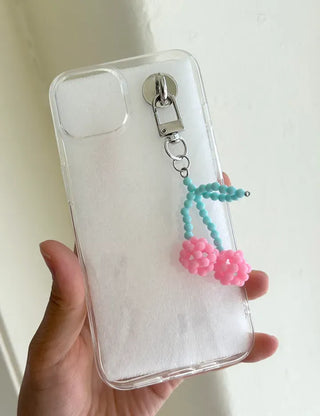 Bead Cherry Keyring Bead Phone Charm Fruit Key Holder