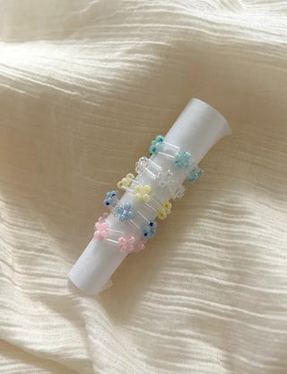 Pipe Flower Bead Ring Transparent Summer Handmade