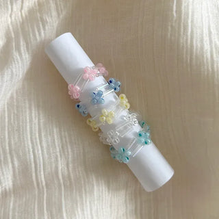 Pipe Flower Bead Ring Transparent Summer Handmade