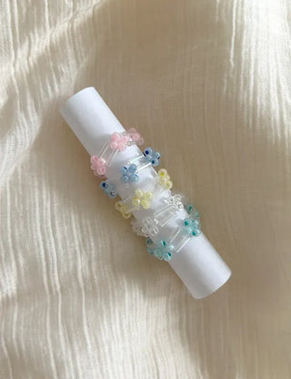 Pipe Flower Bead Ring Transparent Summer Handmade