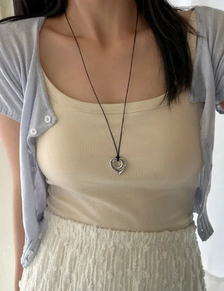 Heart Long Necklace Four Seasons Layered Bold Women's Necklace
