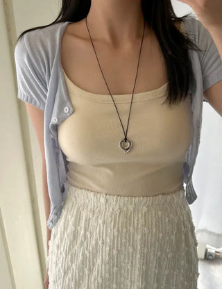 Heart Long Necklace Four Seasons Layered Bold Women's Necklace
