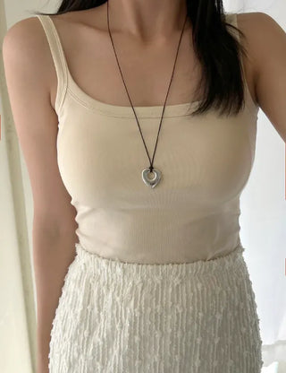 Heart Long Necklace Four Seasons Layered Bold Women's Necklace