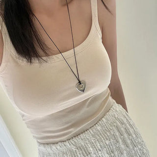 Heart Long Necklace Four Seasons Layered Bold Women's Necklace
