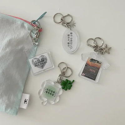Acrylic Keyring with Text Keychain Couple Car Key Holder