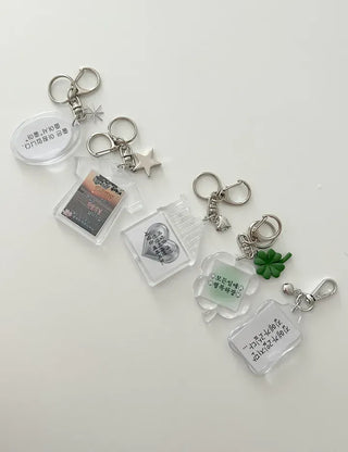 Acrylic Keyring with Text Keychain Couple Car Key Holder