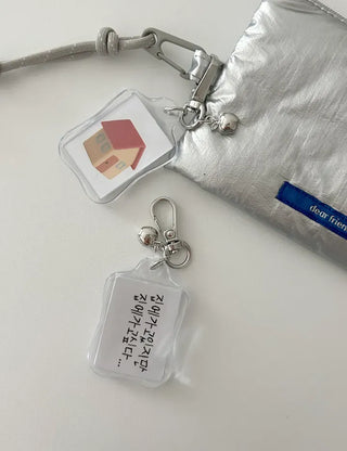Acrylic Keyring with Text Keychain Couple Car Key Holder