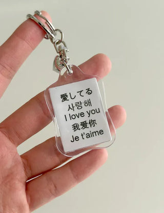 Acrylic Keyring with Text Keychain Couple Car Key Holder