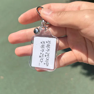 Acrylic Keyring with Text Keychain Couple Car Key Holder