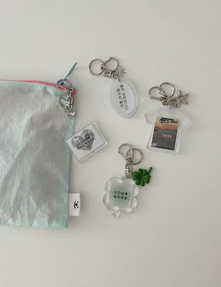 Acrylic Keyring with Text Keychain Couple Car Key Holder