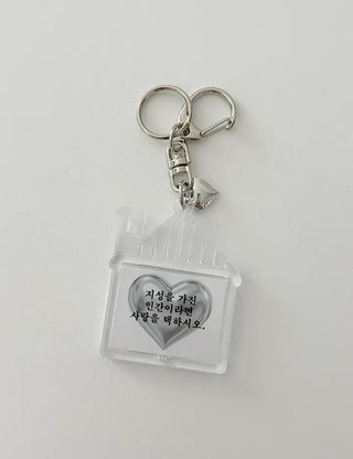 Acrylic Keyring with Text Keychain Couple Car Key Holder