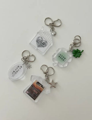Acrylic Keyring with Text Keychain Couple Car Key Holder