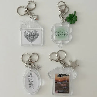 Acrylic Keyring with Text Keychain Couple Car Key Holder