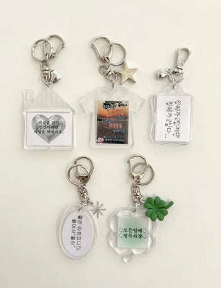 Acrylic Keyring with Text Keychain Couple Car Key Holder