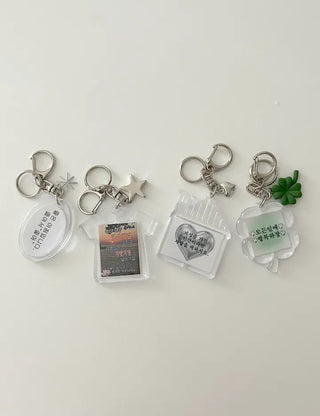Acrylic Keyring with Text Keychain Couple Car Key Holder