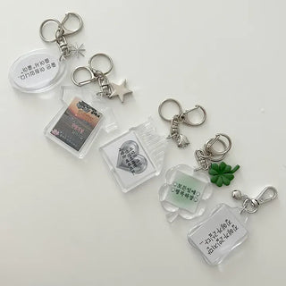 Acrylic Keyring with Text Keychain Couple Car Key Holder