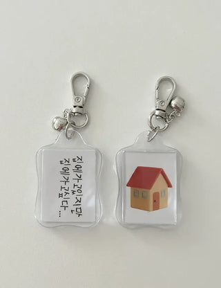 Acrylic Keyring with Text Keychain Couple Car Key Holder