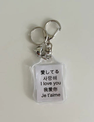 Acrylic Keyring with Text Keychain Couple Car Key Holder