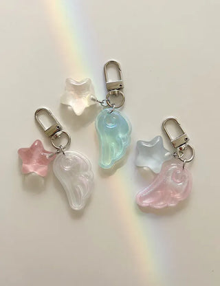 Angel wing keyring phone strap tumbler charm keychain
