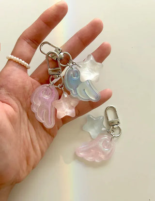 Angel wing keyring phone strap tumbler charm keychain