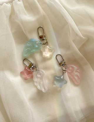 Angel wing keyring phone strap tumbler charm keychain