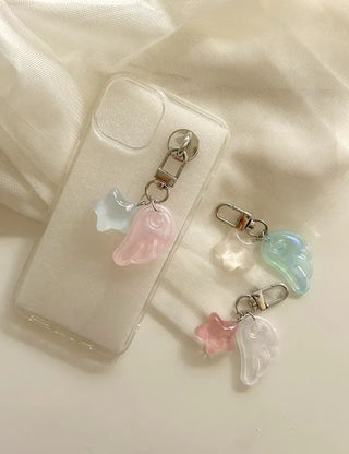 Angel wing keyring phone strap tumbler charm keychain
