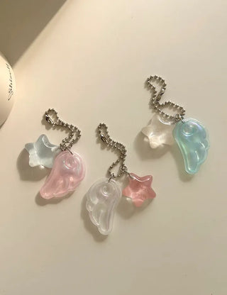 Angel wing keyring phone strap tumbler charm keychain