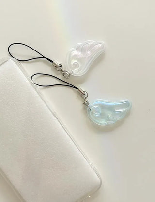Angel wing keyring phone strap tumbler charm keychain
