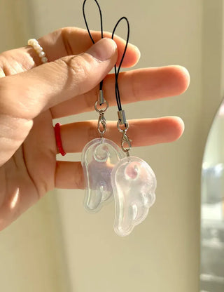 Angel wing keyring phone strap tumbler charm keychain