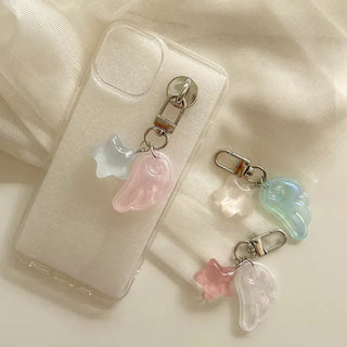 Angel wing keyring phone strap tumbler charm keychain