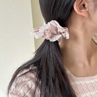 Nylon Lace Scrunchie Silky Satin Hair Tie