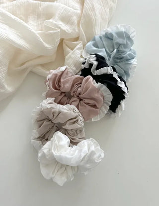 Nylon Lace Scrunchie Silky Satin Hair Tie