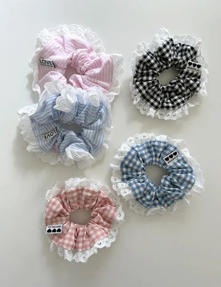 Nylon Lace Scrunchie Silky Satin Hair Tie
