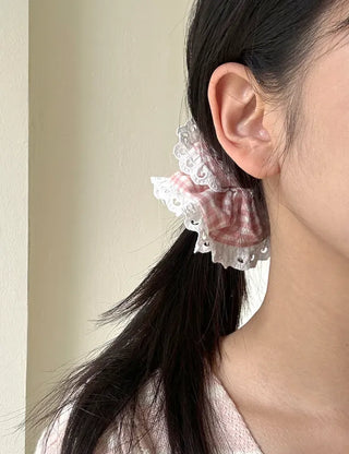 Nylon Lace Scrunchie Silky Satin Hair Tie