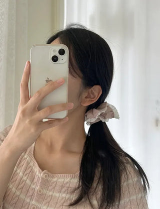 Nylon Lace Scrunchie Silky Satin Hair Tie