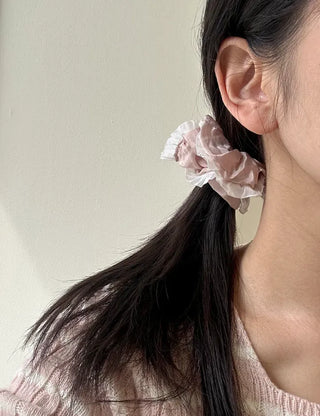 Nylon Lace Scrunchie Silky Satin Hair Tie