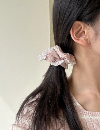 Nylon Lace Scrunchie Silky Satin Hair Tie