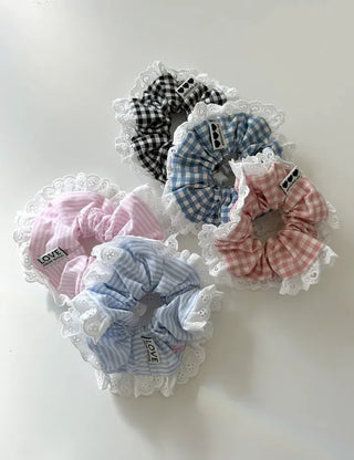 Nylon Lace Scrunchie Silky Satin Hair Tie