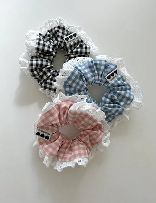 Nylon Lace Scrunchie Silky Satin Hair Tie