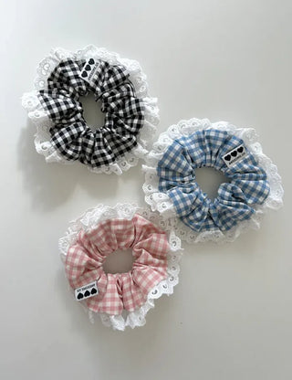 Nylon Lace Scrunchie Silky Satin Hair Tie
