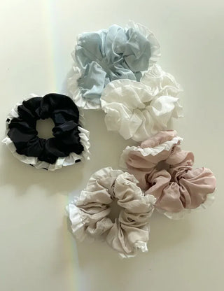 Nylon Lace Scrunchie Silky Satin Hair Tie