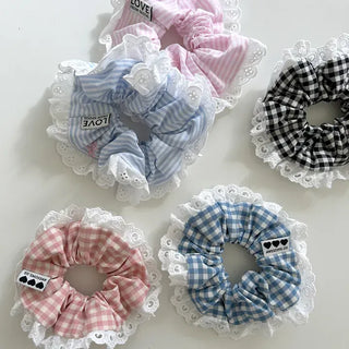 Nylon Lace Scrunchie Silky Satin Hair Tie