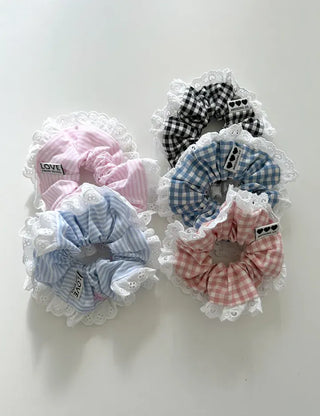 Nylon Lace Scrunchie Silky Satin Hair Tie