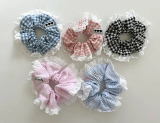 Nylon Lace Scrunchie Silky Satin Hair Tie