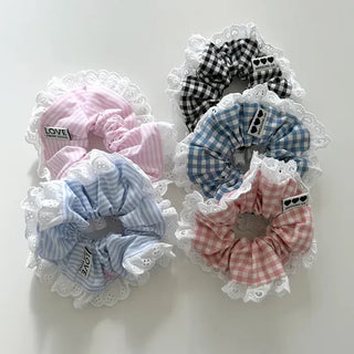 Nylon Lace Scrunchie Silky Satin Hair Tie