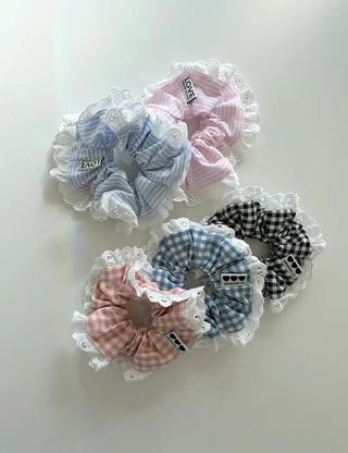 Nylon Lace Scrunchie Silky Satin Hair Tie