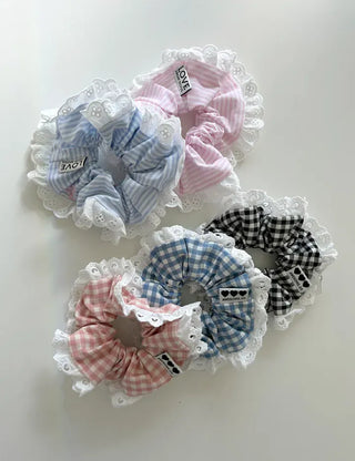 Nylon Lace Scrunchie Silky Satin Hair Tie