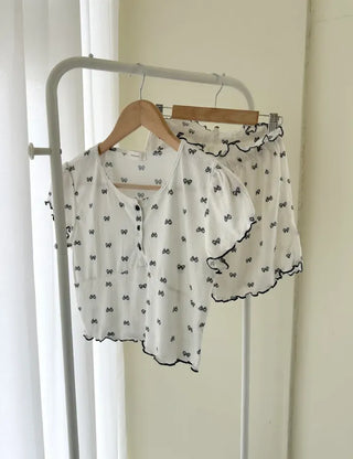 Summer pajama set ribbon women's pajama two-piece loungewear