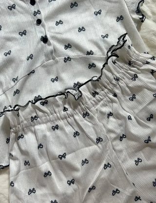 Summer pajama set ribbon women's pajama two-piece loungewear